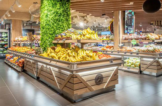 Puesto de exhibici&oacute;n de productos agr&iacute;colas
